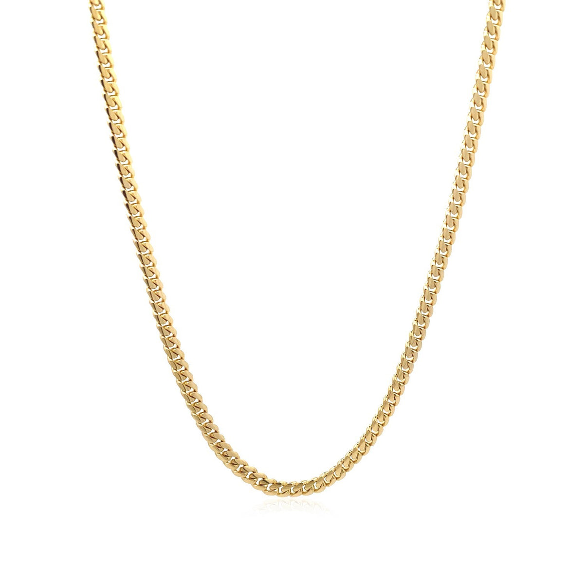 10k Yellow Gold Classic Solid Miami Cuban Chain (3.20 mm)
