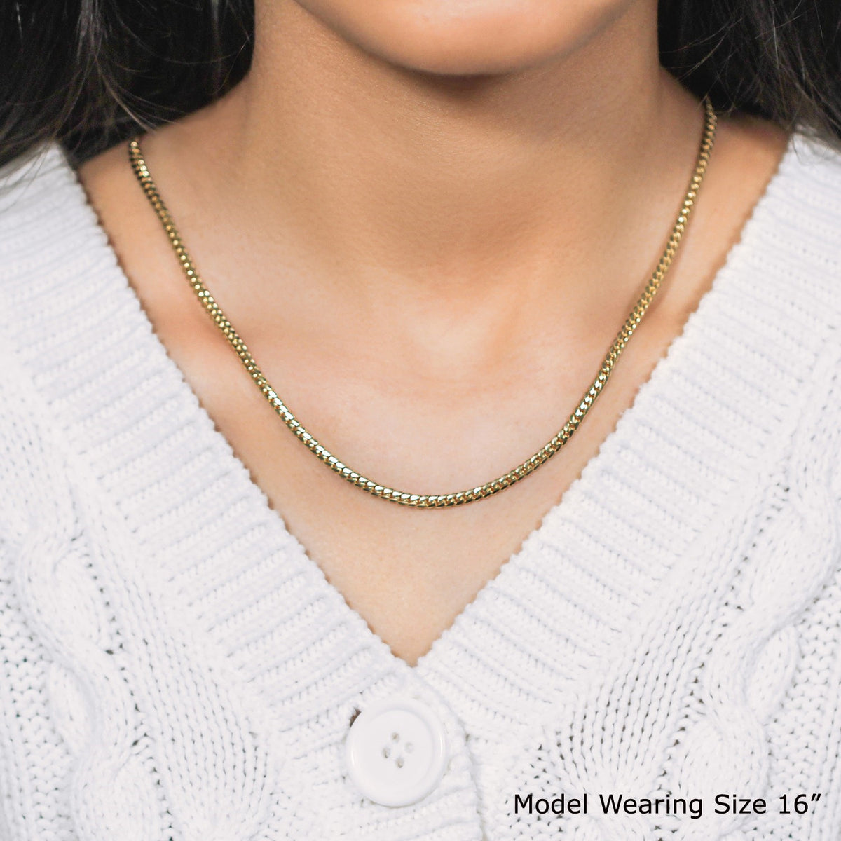 10k Yellow Gold Classic Solid Miami Cuban Chain (3.20 mm)