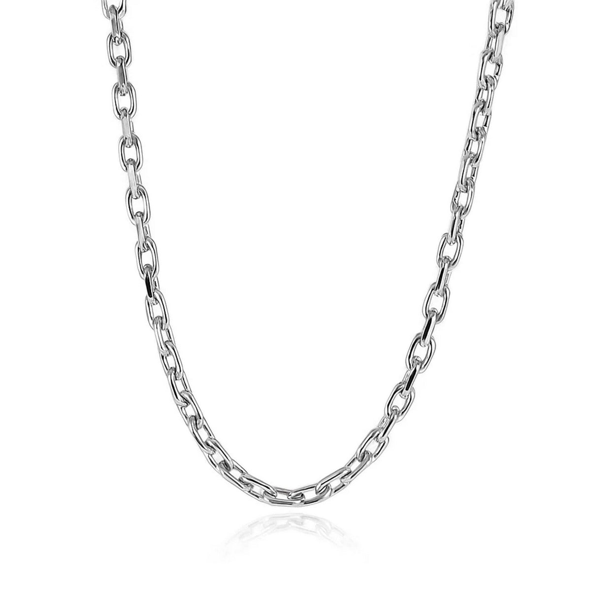 14k White Gold French Cable Link Chain (2.50 mm)