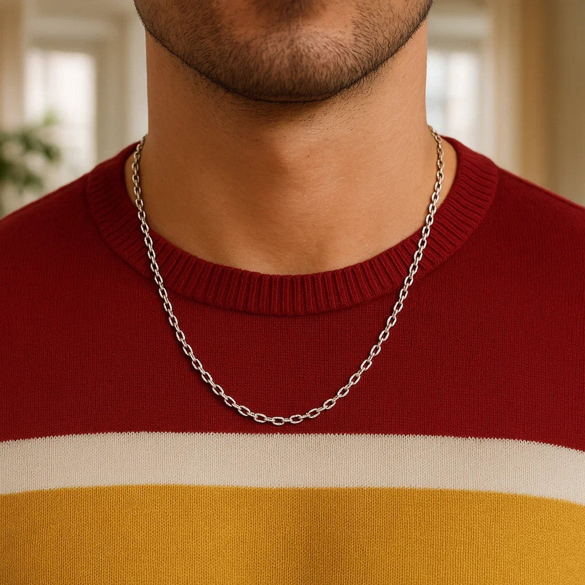 14k White Gold French Cable Link Chain (2.50 mm)