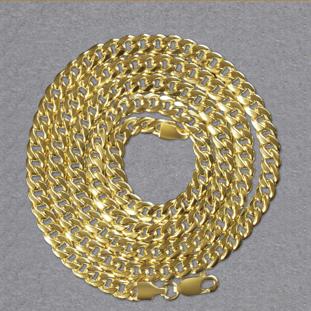 10k Yellow Gold Miami Cuban Semi Solid Chain (4.50 mm)