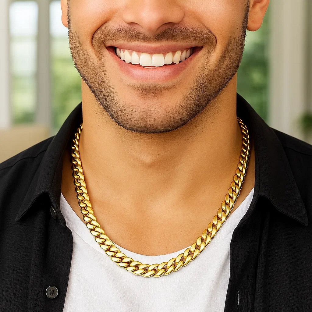14k Yellow Gold Classic Miami Cuban Solid Chain (9.20 mm)